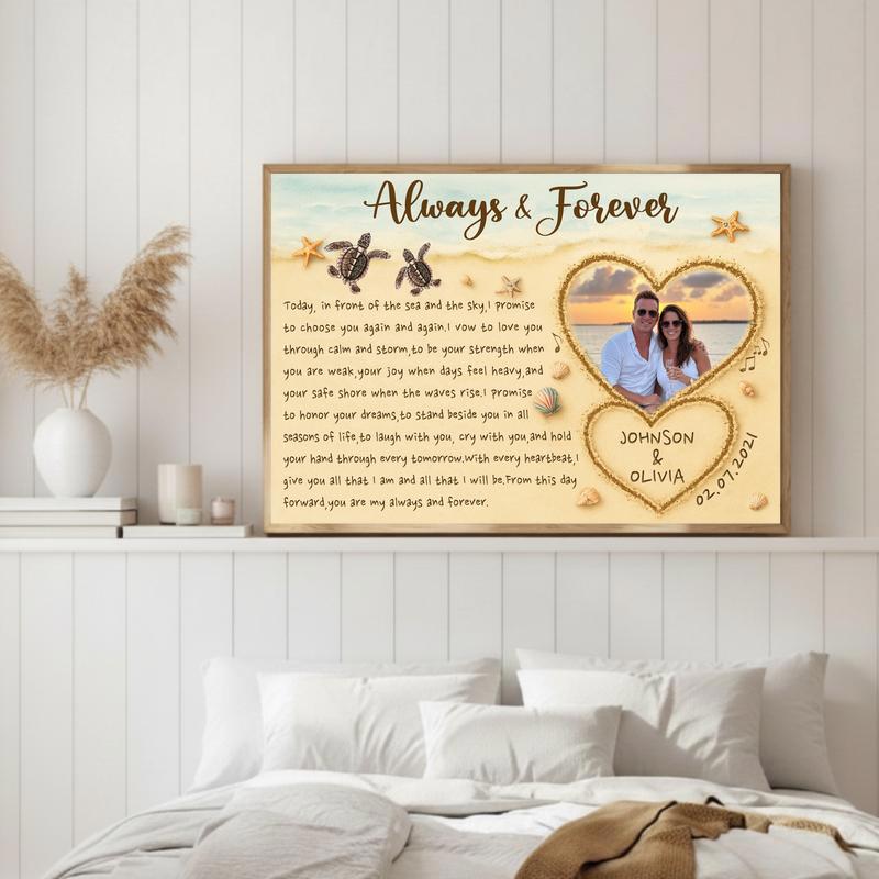Your Sand & Sea Story - Personalized Wedding Keepsake Canvas