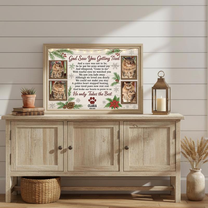 A Christmas Star Forever - Personalized Cat Memorial Photo Canvas