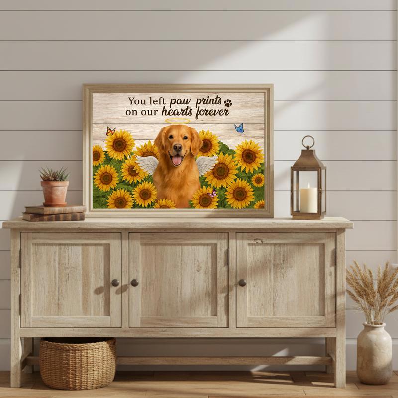 A Forever Loved Dog Portrait Sunflower Farmhouse Canvas