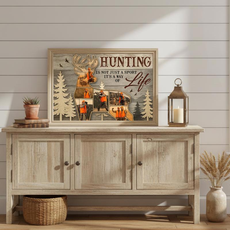 A Hunter's Keepsake - Custom Deer Hunting Photo Collage Canvas