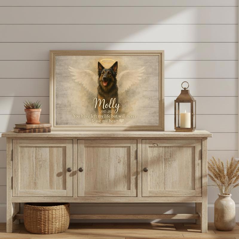 A Loving Tribute - Personalized Farmhouse Dog Loss Photo Canvas