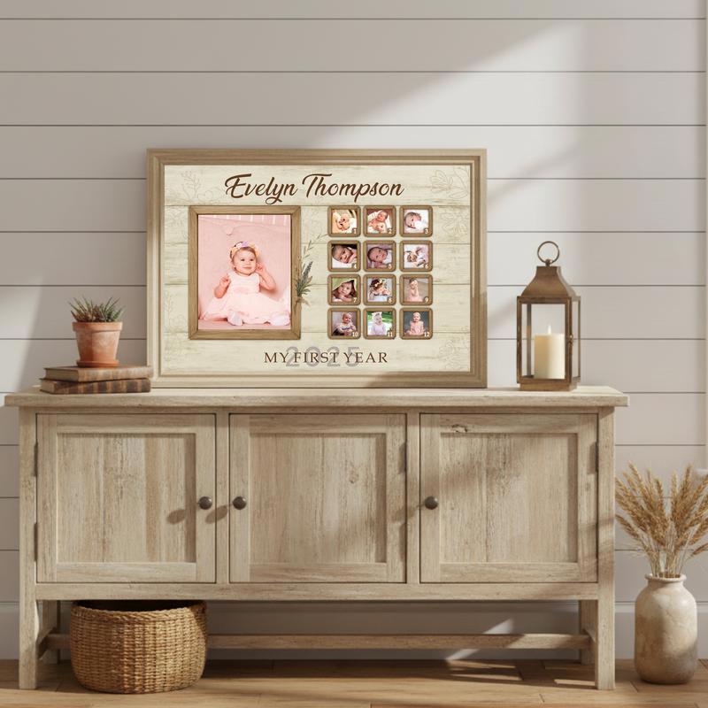 Baby's 1st Year Photo Canvas - Personalized Milestone Keepsake