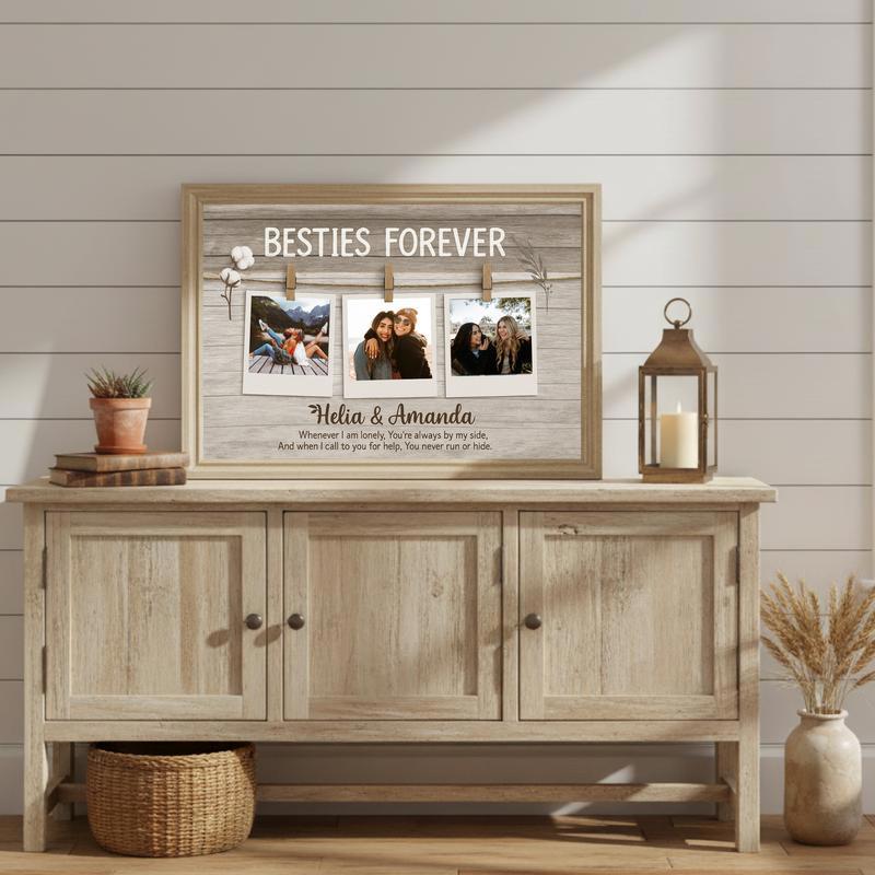 Best Friend Photo Collage Gift - Personalized Polaroid Canvas