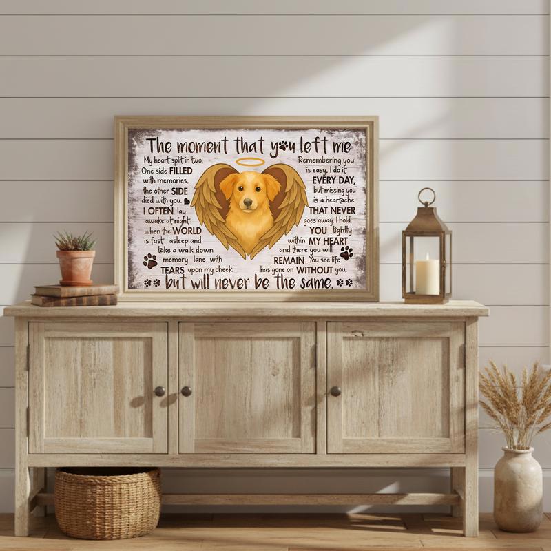 Cherish The Moment - A Rustic Farmhouse Dog Memorial Canvas