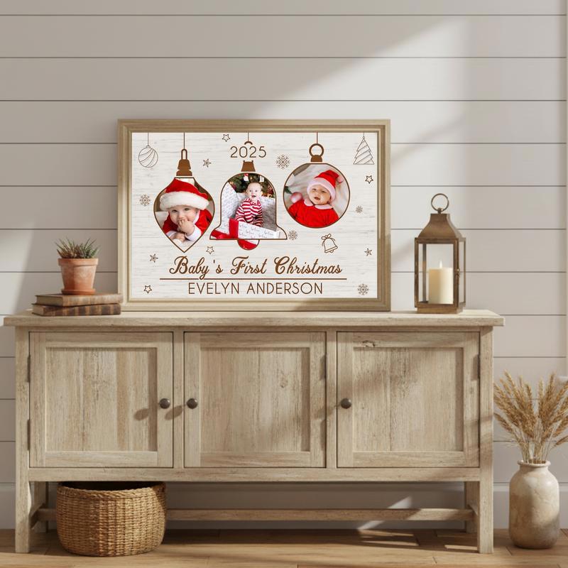 Cherished Baby's First Christmas Personalized Canvas Keepsake