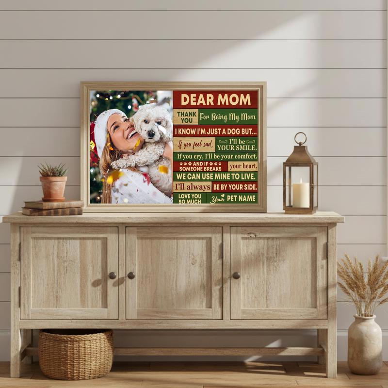 Cherished Bond - Dog Mom's Personalized Quote Christmas Canvas