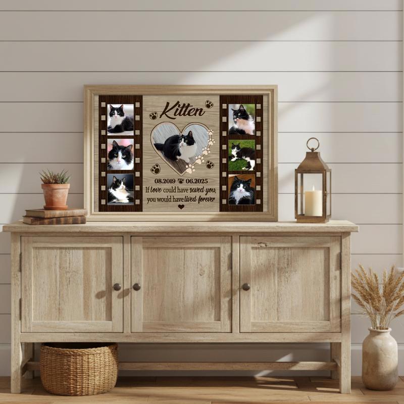 Cherished Cat Memorial Canvas - Personalized Farmhouse Tribute