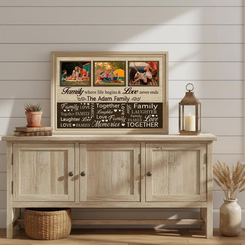 Cherished Christmas Memories - Rustic Quote & Photo Canvas