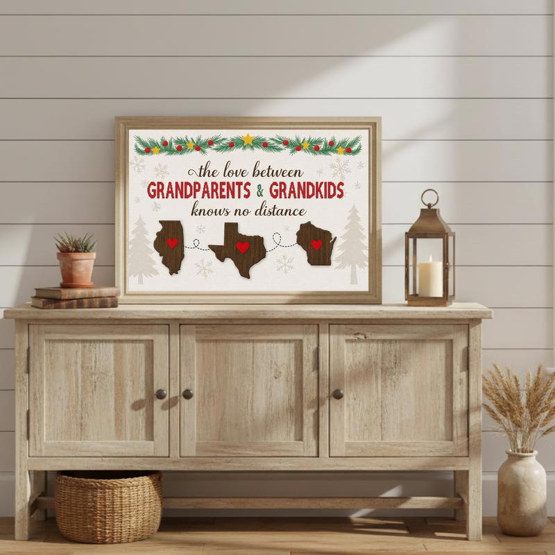 Christmas Custom Long Distance Grandparents And Grandkids Canvas