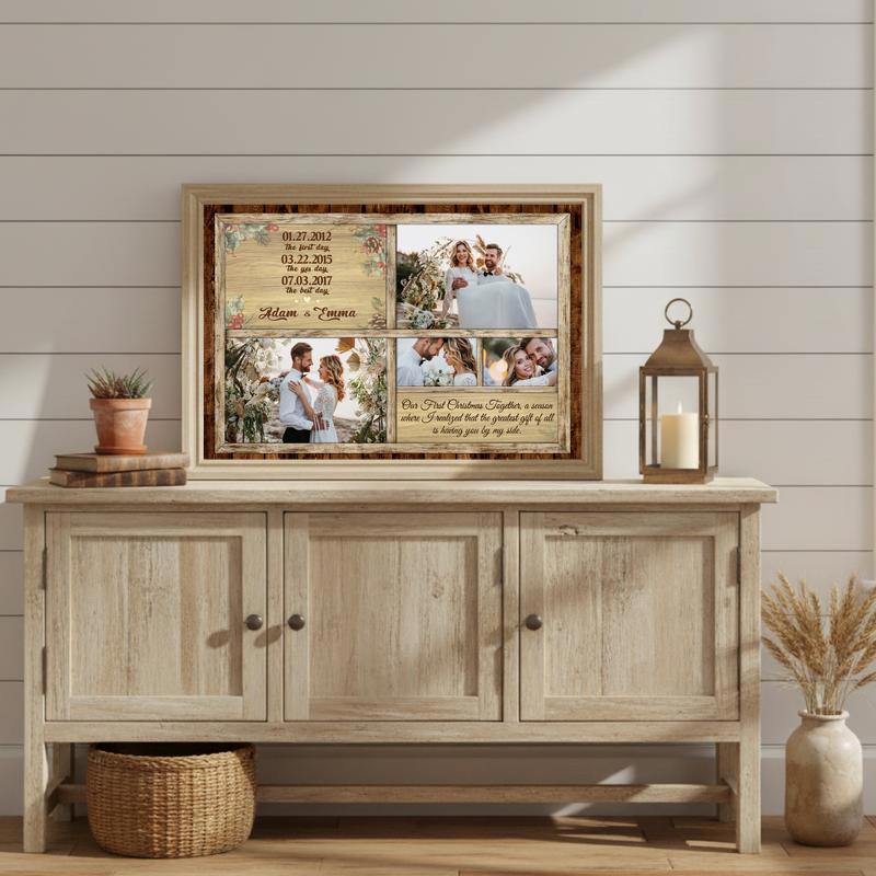 Chronicle Your Love Story - Custom Photo Timeline Christmas Canvas