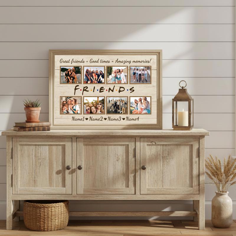 Custom Best Friend Photo Collage Canvas - Unique Friendship Gift