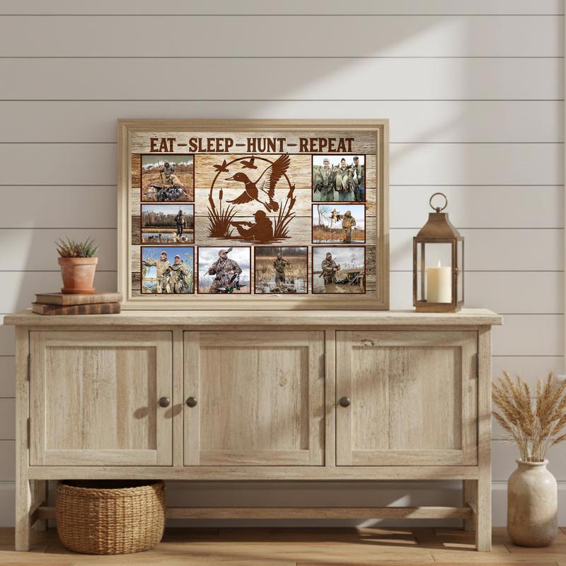 Custom Duck Hunter Photo Canvas - Rustic Waterfowl Collage Gift