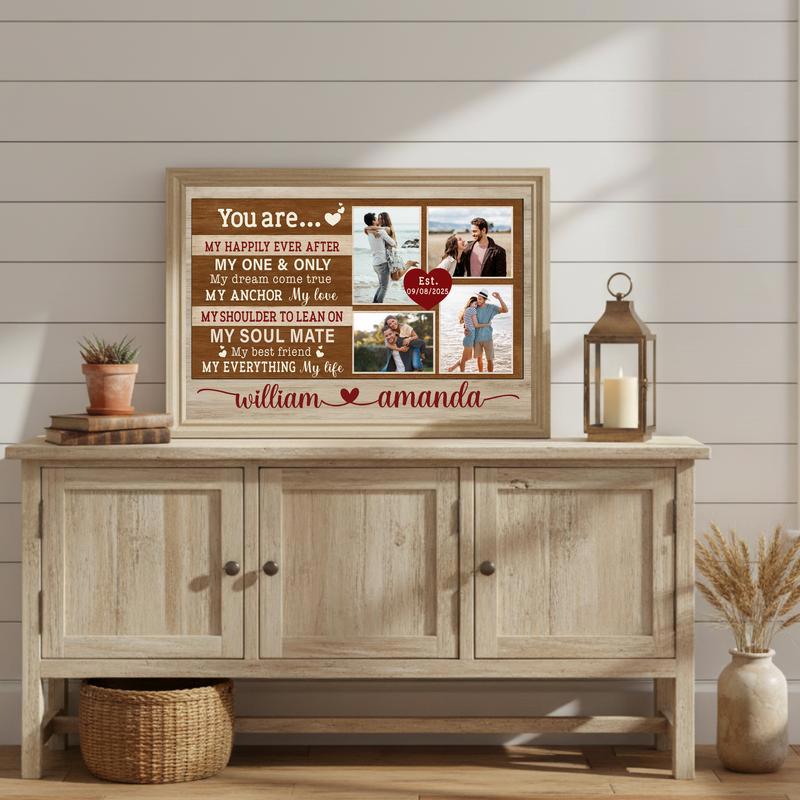Custom My Happily Ever After Photo Collage Canvas Anniversary