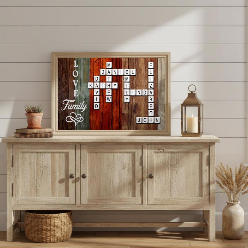 Custom Name Crossword Scrabble Art - Family Legacy Keepsake Canvas