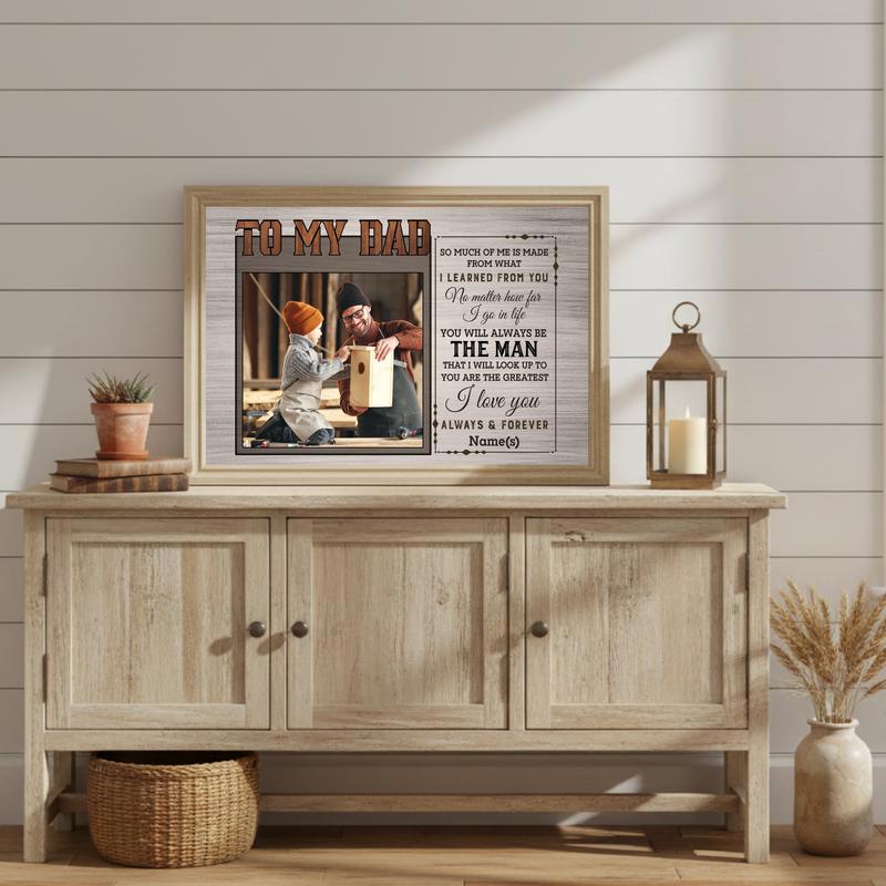 My Mechanic Dad's Shop Personalized Garage Photo Canvas