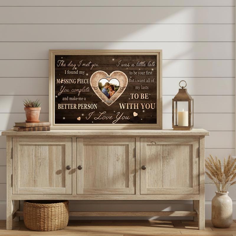 Custom Puzzle Piece Canvas For Couples - Anniversary Love Gift