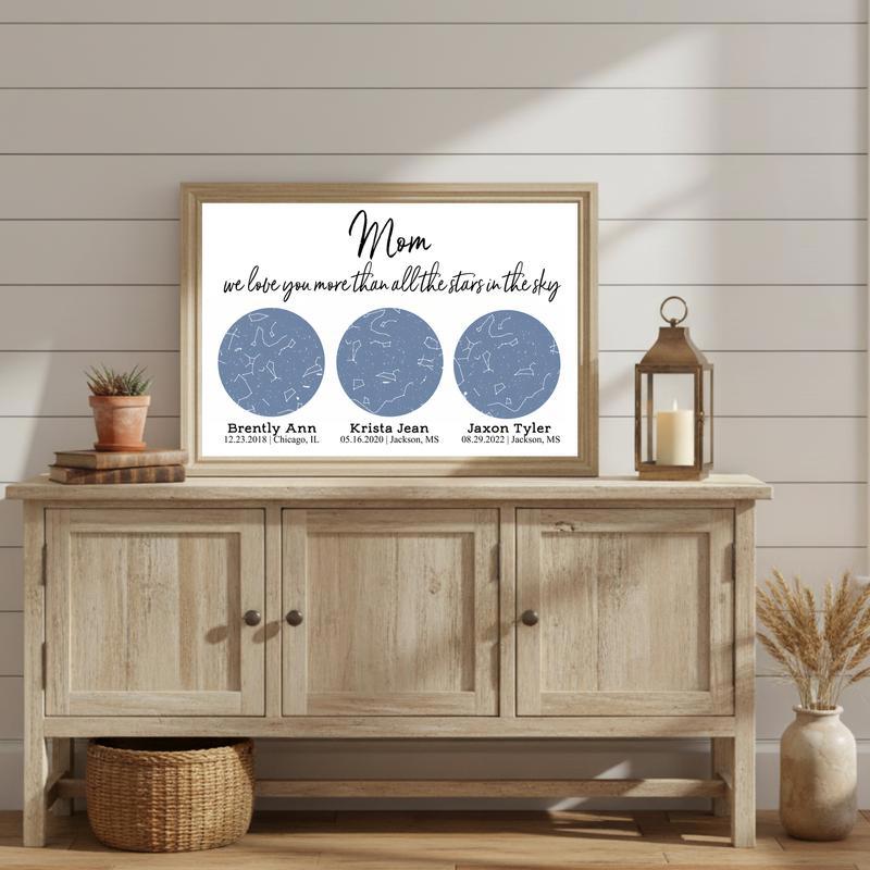 Rustic Star Map Art Mom's Infinite Love Canvas