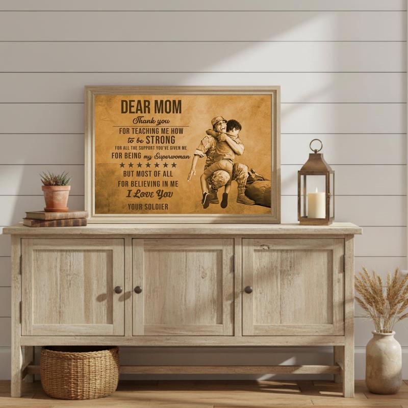 Veteran Mom's Custom Photo Wall Art Canvas