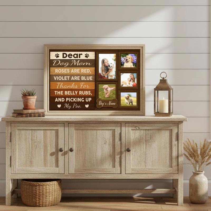 Dog Mom Photo Collage Canvas - Personalized Pet Lover Gift