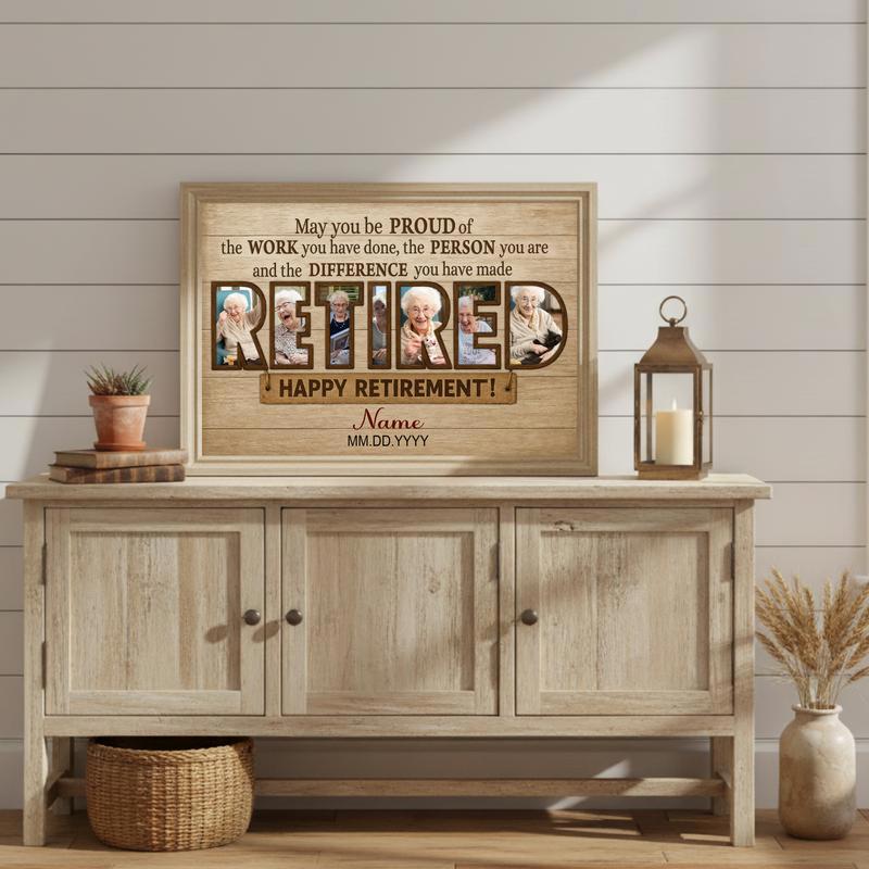 Farmhouse Photo Collage Keepsake, A Special Retirement Canvas