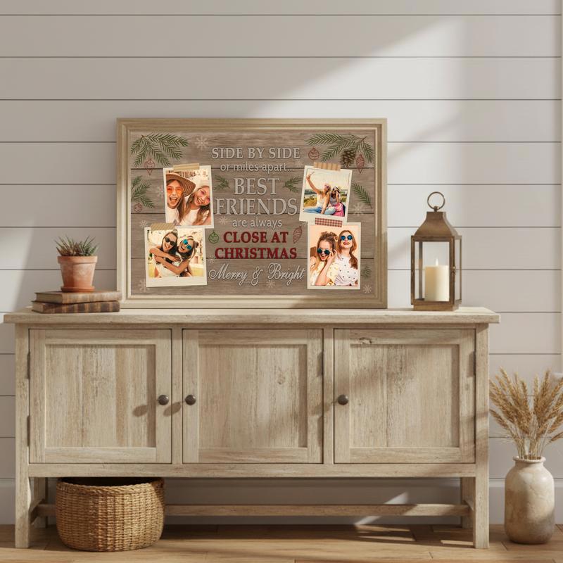 Farmhouse Style Personalized Best Friend Photo Gift Canvas