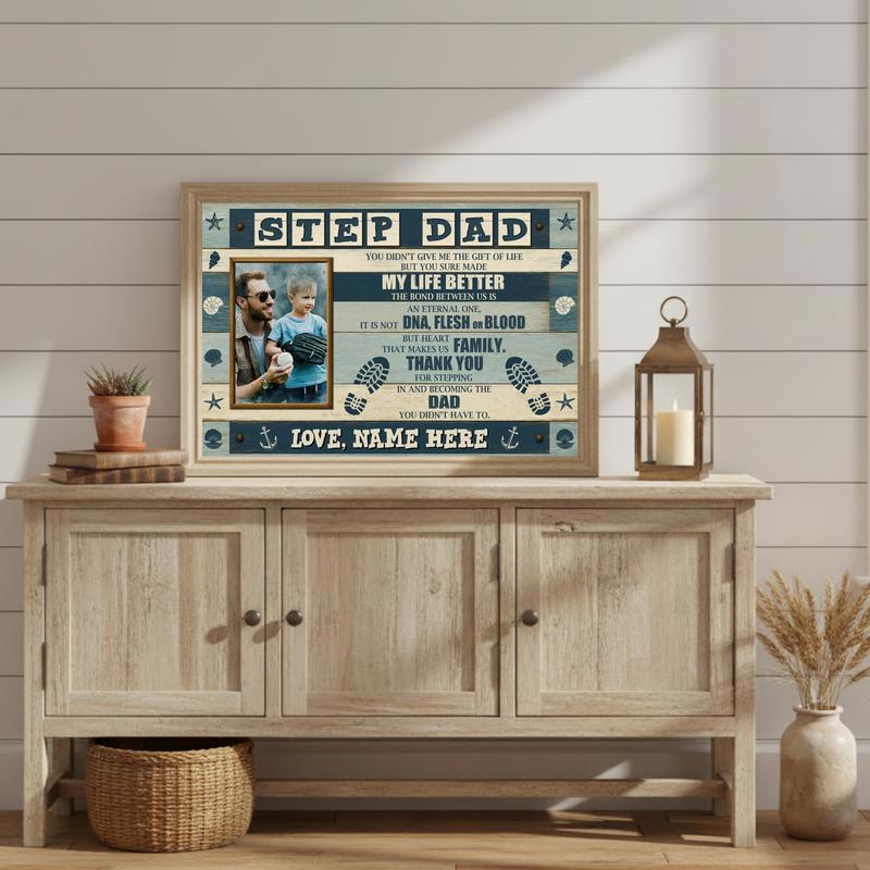Father’s Day Gift For Bonus Dad - Personalized Photo Canvas