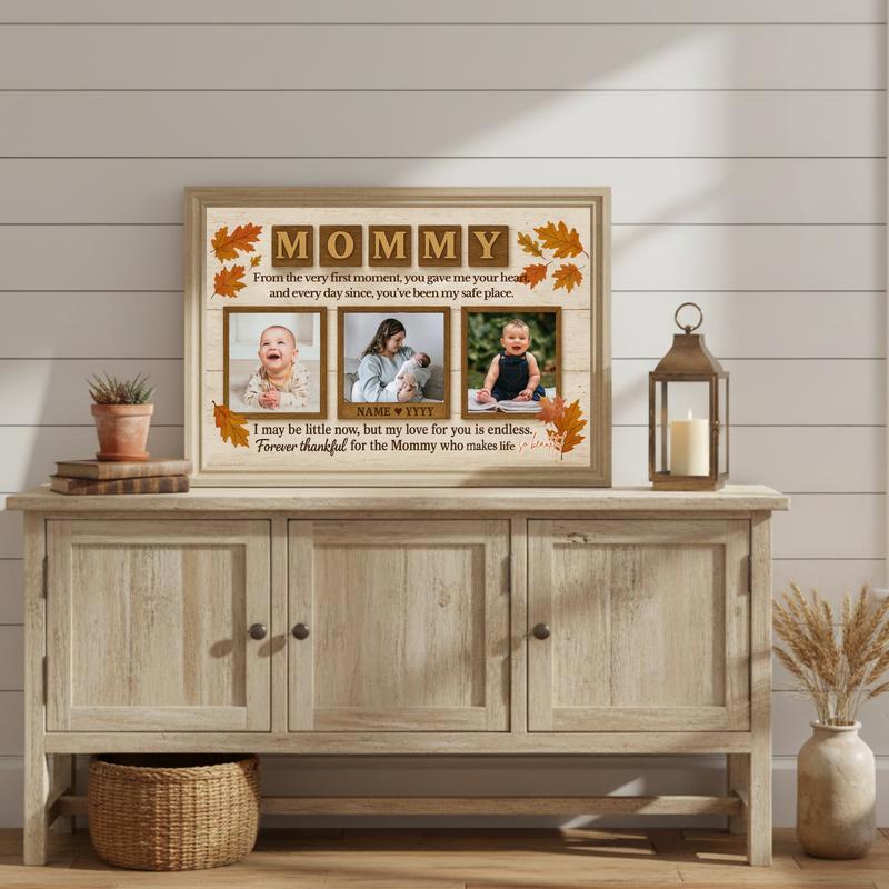 First Thanksgiving Keepsake Photo Collage For Mom Canvas