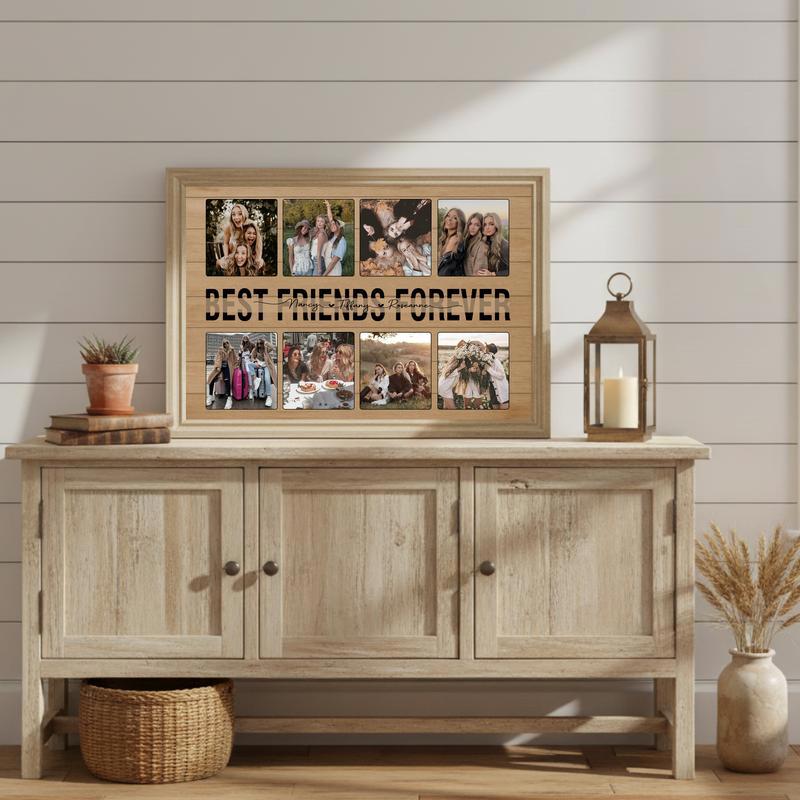 For My Bestie - Personalized Rustic Photo Keepsake Canvas