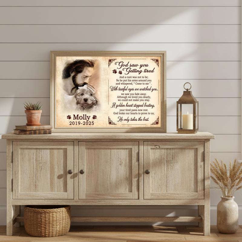 Forever Loved Dog Memorial Portrait - Angel Pet Loss Tribute Canvas