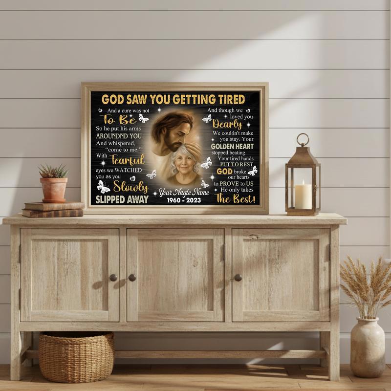Forever Loved Safe In Jesus' Arms Dad Mom Memorial Canvas