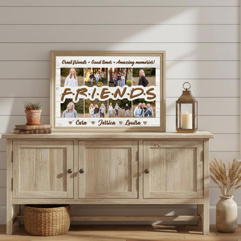Friendship's Heartfelt Keepsake, Custom Photo Collage Canvas