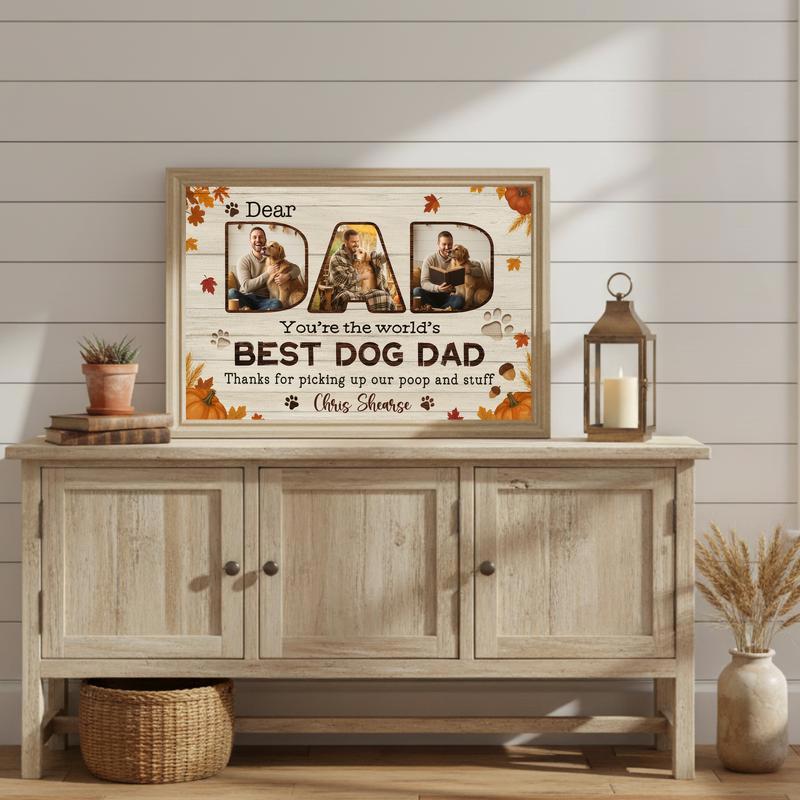 Fun Gift Father’s Day - Custom Best Dog Dad Photo Collage Canvas