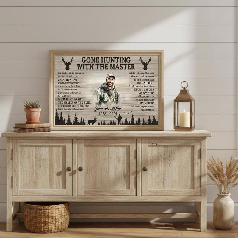 Gone Hunting With The Master Memorial Keepsake Canvas