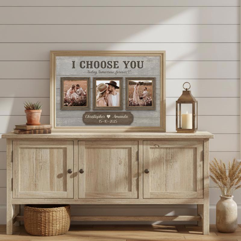 'I Choose You' Proposal Photo Collage Gift For Couples Canvas