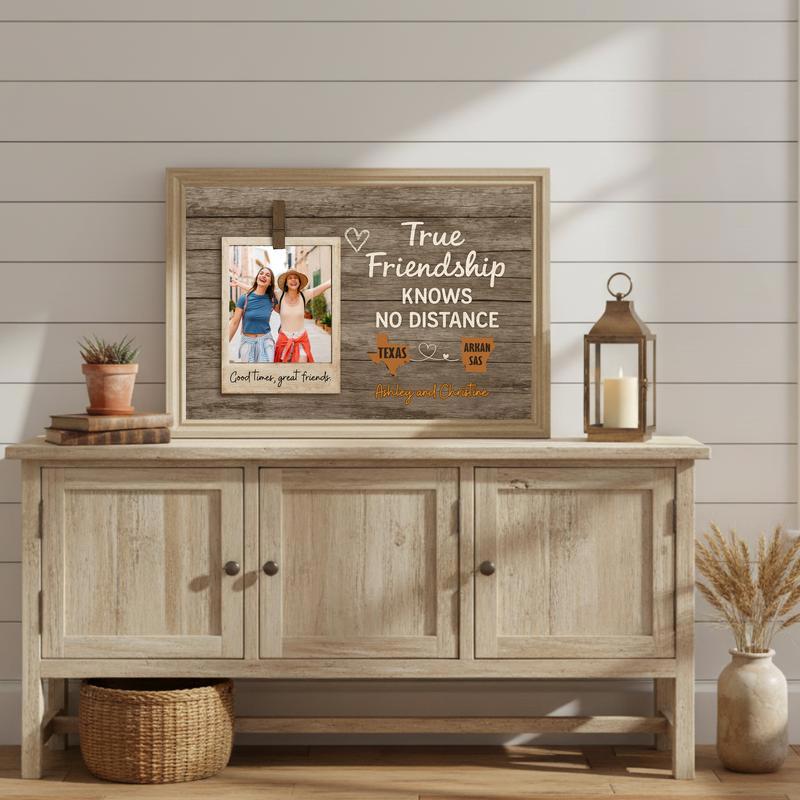 Keep Us Close - Custom States & Photo Friendship Canvas