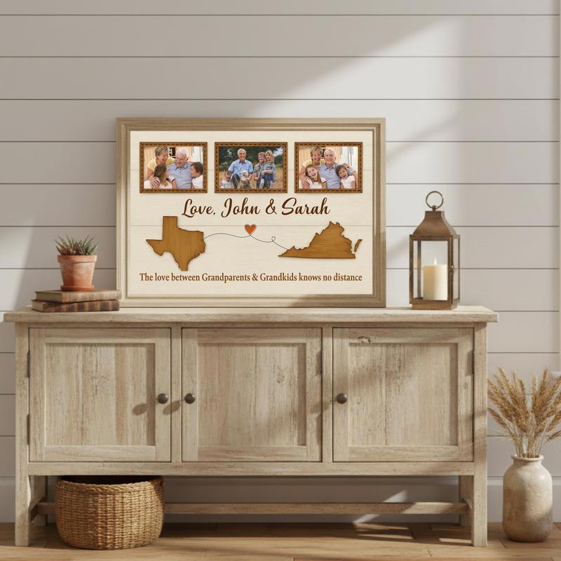 Love Between Grandparents & Grandkids - Long Distance Canvas