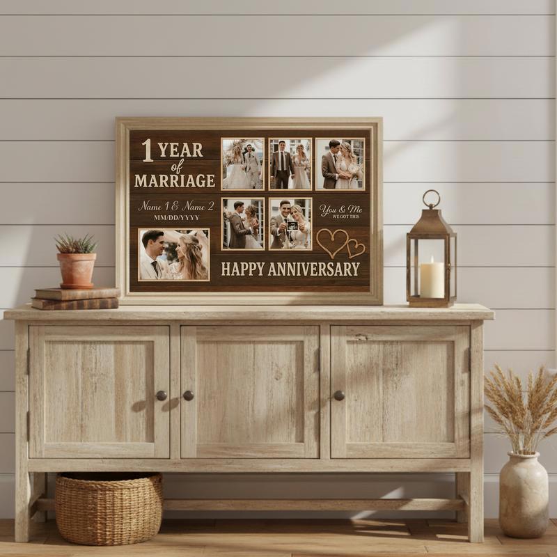 Milestone 1 Year Personalized Photo Collage Keepsake Canvas