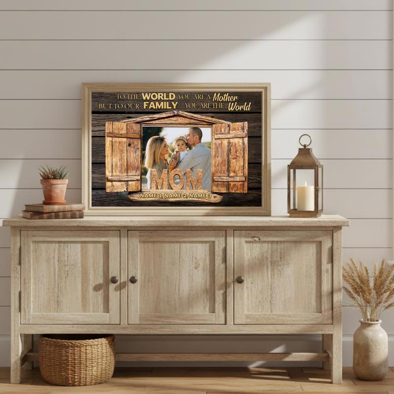 A Mother's World Personalized Photo Canvas Gift Keepsake