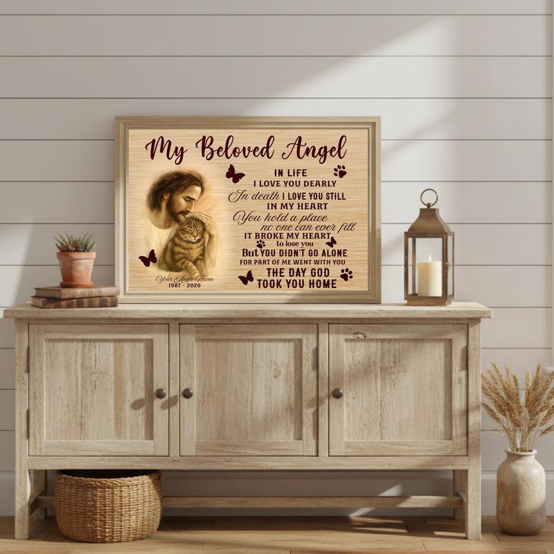 Angel Wings Memorial Canvas A Custom Cat Photo Keepsake