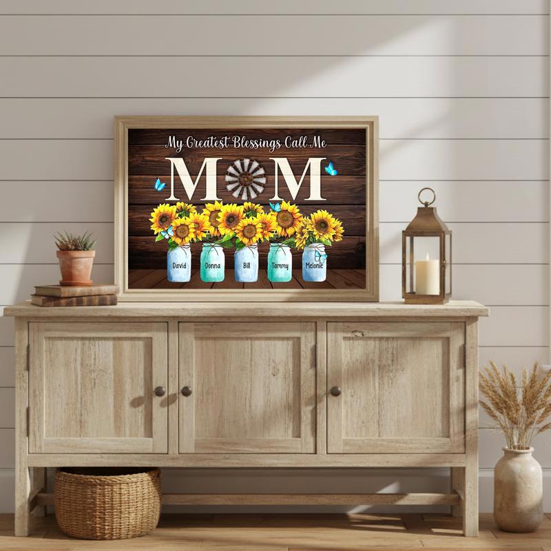 Custom Sunflower Canvas Art My Greatest Blessings Call Me Mom