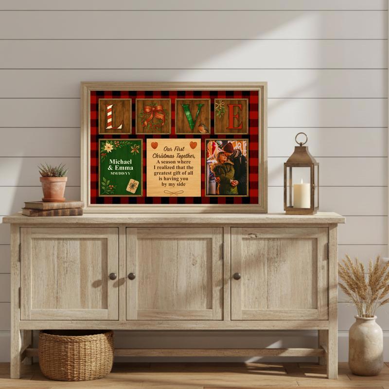 Our First Christmas Together - Custom Newlywed Couple Canvas