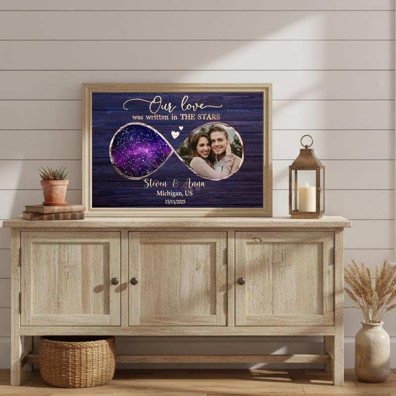 Our Love Was Written In The Stars - Custom Star Map Couple Canvas