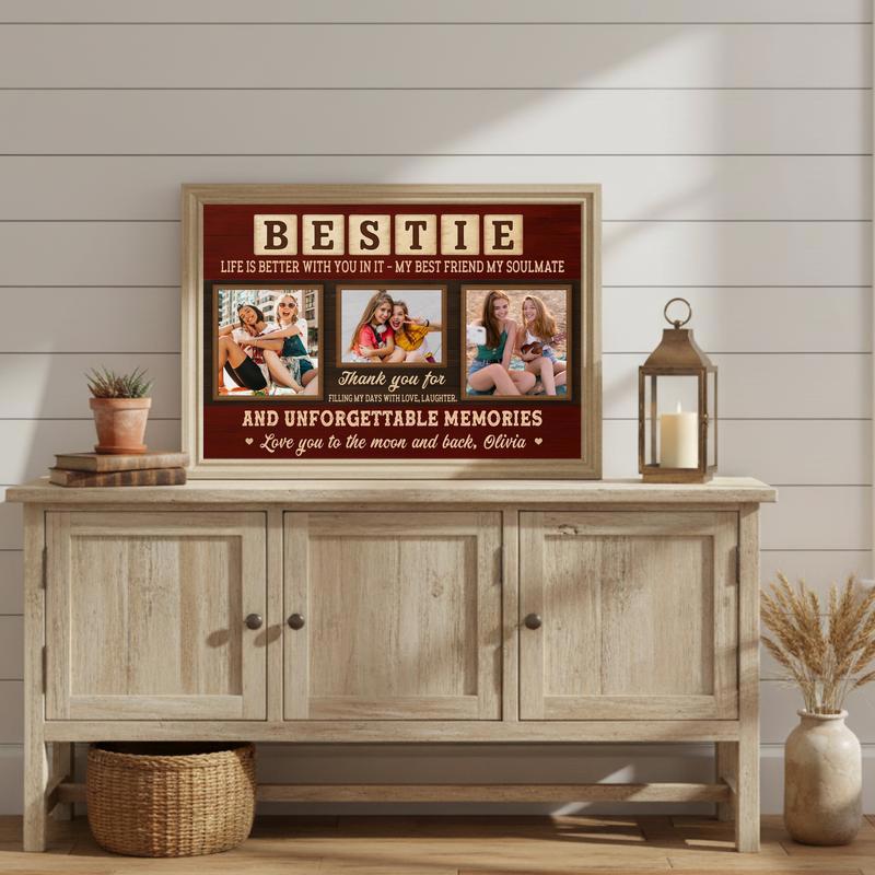 Personalized Best Friend Canvas - Unique Gift For Bestie Birthday
