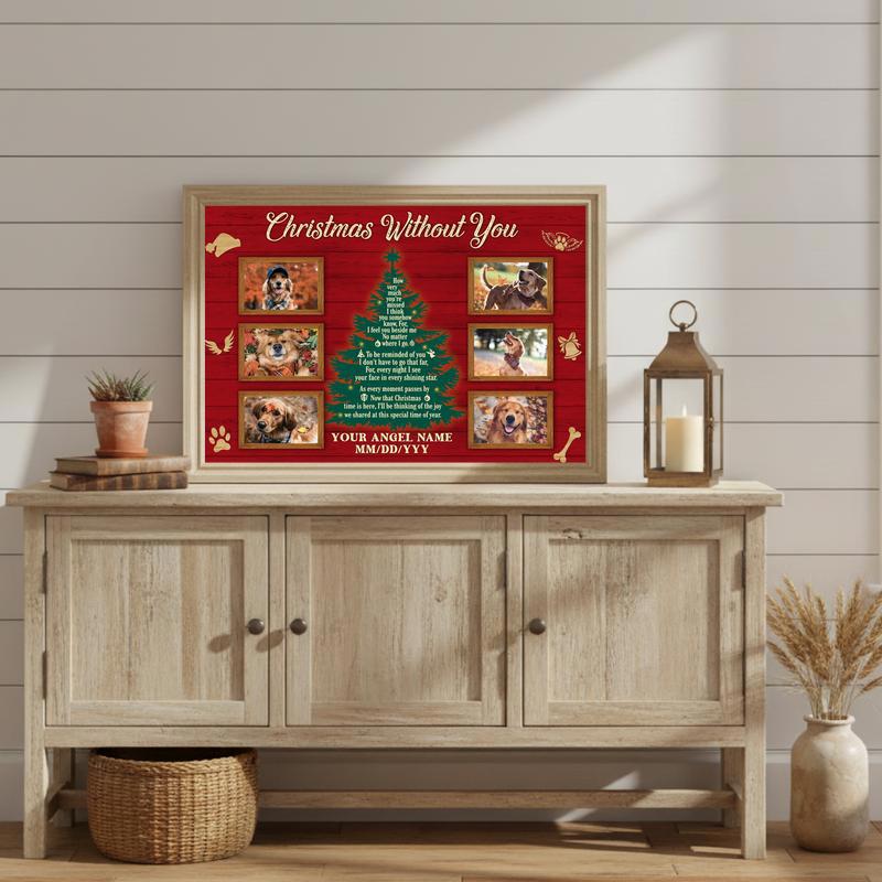 Personalized "Christmas Without You" Dog Remembrance Canvas