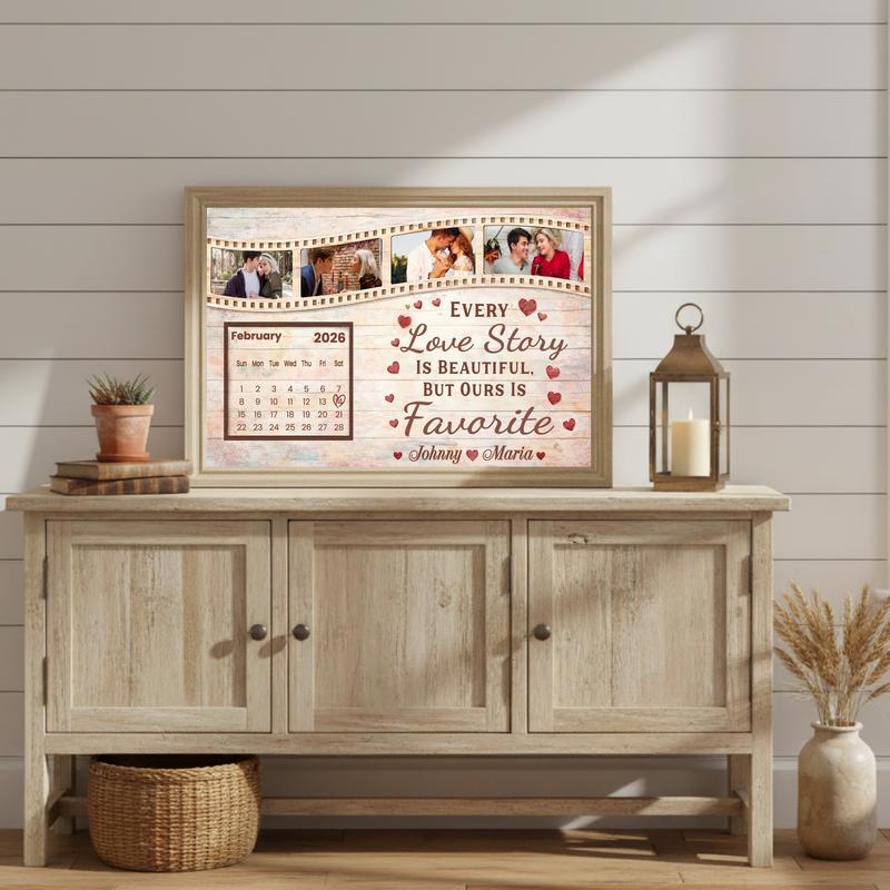 Personalized Couple Film Strip Photo Collage Valentine Canvas Canvas