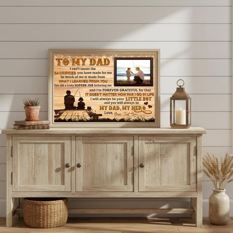 Dad's Custom Fishing Memories Canvas Keepsake from Son