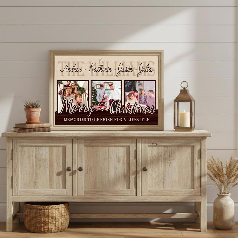 Personalized Photo Collage Canvas For Family Holiday Memories