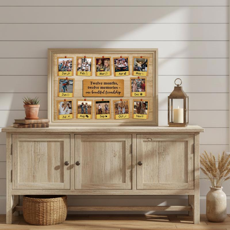 Personalized Rustic Keepsake Photo Collage For Bestie Canvas