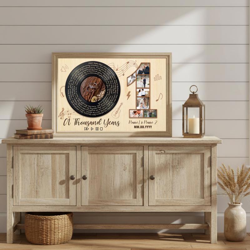 Personalized Valentine Gift - 1st Anniversary With Song Canvas