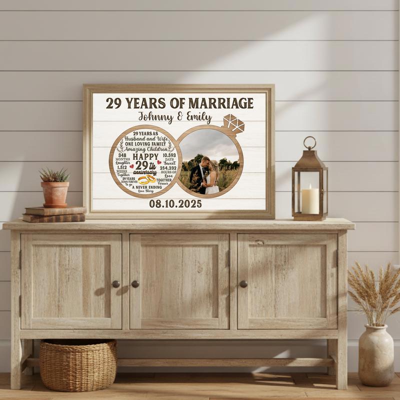 Personalized 29 Year Together Anniversary Photo Collage Canvas